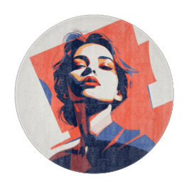 Tabua De Cortar Retrato de na moda Geométrico
