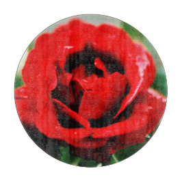 Tabua De Cortar Rosa vermelha Love