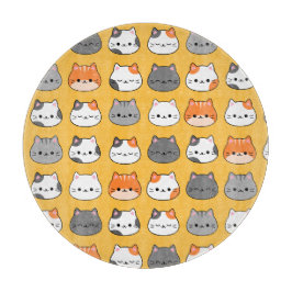 Tabua De Cortar Rosto de Gato Laranja Cinto