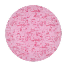 Tabua De Cortar Sea Dog Toile Pink 