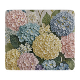 Tabua De Cortar Sonhos de Hydrangea: Pastel Blooms