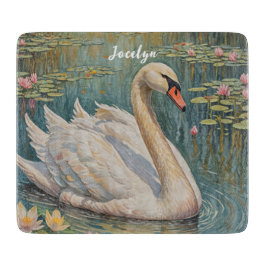 Tabua De Cortar Tranquil Swan Serenade