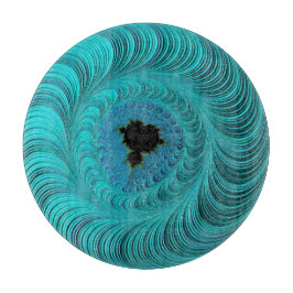 Tabua De Cortar Turquoise Mandelbrot Whirlpool Fractal Abstrato