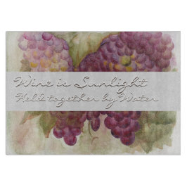 Tabua De Cortar Tuscan Watercolor Grape Vineyard Galileo Quote