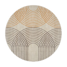 Tabua De Cortar Vidro Decorativo das Linhas Texturizadas Neutras