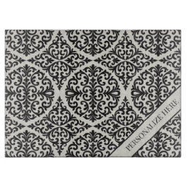 Tabua De Cortar Vintage Black Damask Kitchen Design