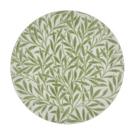 Tabua De Cortar Vintage William Morris Green Willow Leaves Pattern