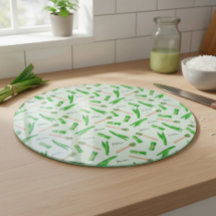 Tábua de Corte com Padrão de Folha de Pandan