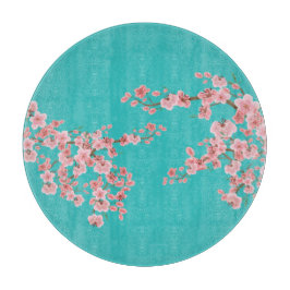 Tábua de Corte de Flor de Cerejeira em Aquarela