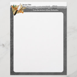 Tábua de corte faca de chef ervas receita papel ti
