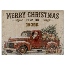 Tábua de Corte Personalizada do Papai Noel Vintage
