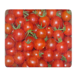 Tabuas De Cortar O conselho de corte de vidro da colheita do tomate