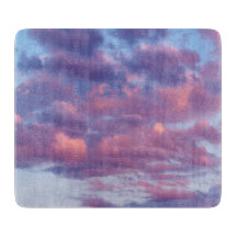 Nuvens rosadas e roxas