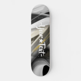 Tabuleiro de skate Abstrato Art Black White Dourad