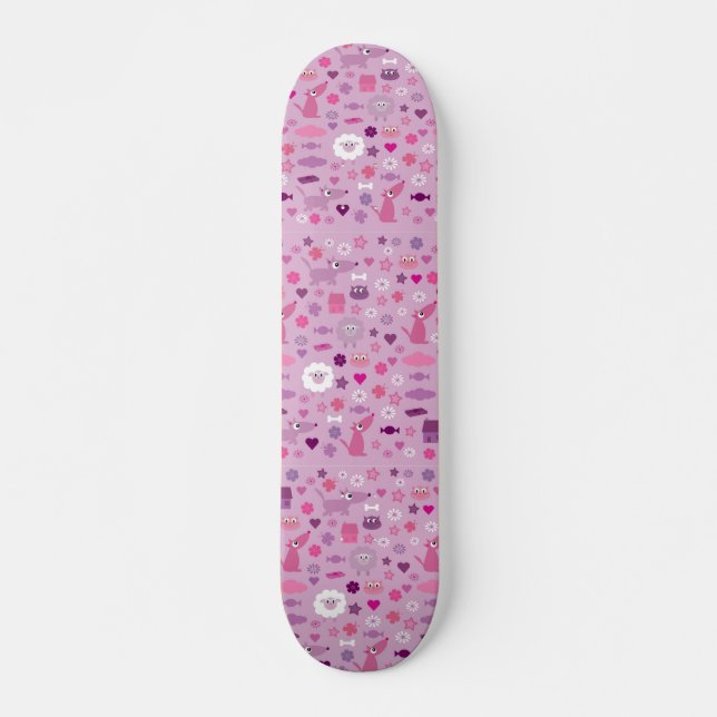 Tabuleiro de skate de menina muito fofo (Frente)