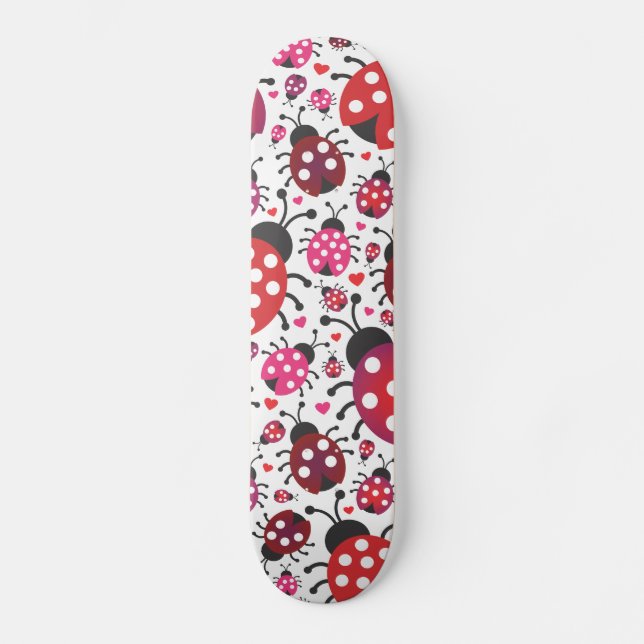 Tabuleiro de skate design do padrão retro-ladybug (Frente)