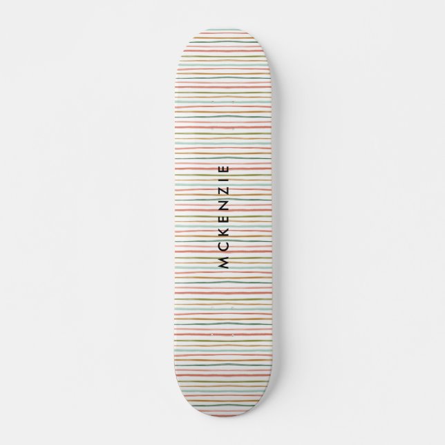 Tabuleiro de Skateboard de Stripes Personalizadas  (Frente)