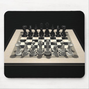 Tabuleiro de Xadrez e Peças de Xadrez: Mousepad