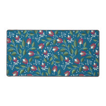 Tabuleiro Floral Teal Mat Large Impressão