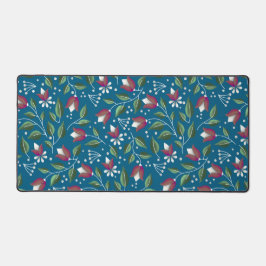 Tabuleiro Floral Teal Mat Large Impressão