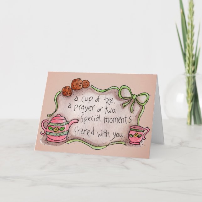 Taça de chá - Cartão de saudação (Frente)