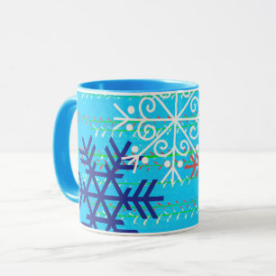 Taça de inverno de caneca de Natal em Aqua Blue Sn