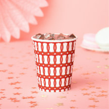 Taça de papel - Anéis tecidos em vermelho
