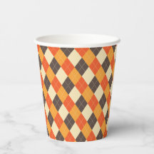 Taça de Papel Argyle de Cor de Queda