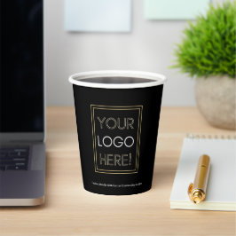 Taça de papel de logotipo personalizado com empres