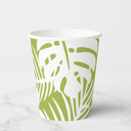 Taça de Papel de Palma Verde e Branco
