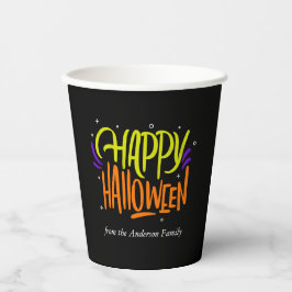 Taça de Papel "Feliz Halloween", divertida e festi