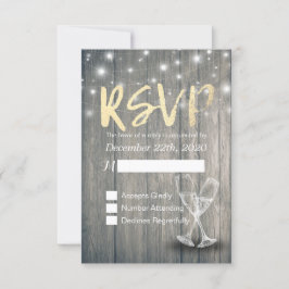 Taças de Champanhe para RSVP de Casamento Luzes de