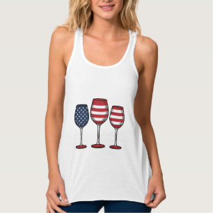 Taças de Vinho Patrióticas Design de Camisa Vetori