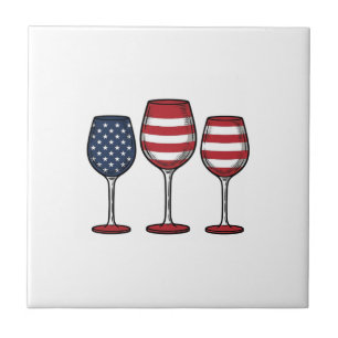 Taças de Vinho Patrióticas Design de Camiseta Veto