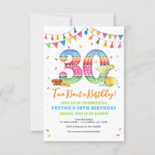 Taco Bout a aniversário de 30 anos Fiesta Convite