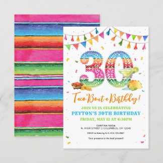 Taco Bout a aniversário de 30 anos Fiesta Convite