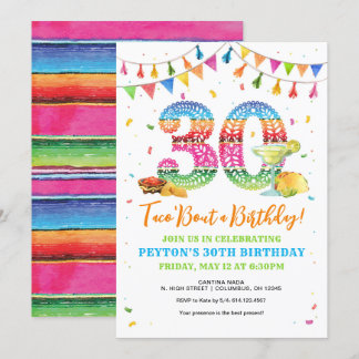 Taco Bout a aniversário de 30 anos Fiesta Convite