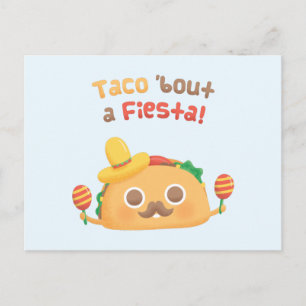 Taco Bout A Fiesta Cute Comida Pun Humor Cartão