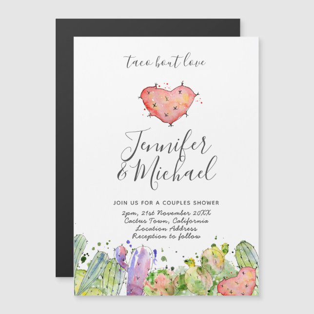 Taco Bout Love - Convites de casamento modernos da (Frente/Verso)