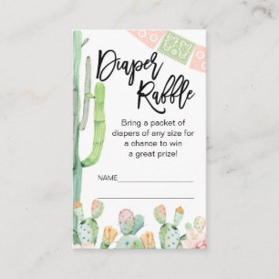 Taco Cactus Fiesta Themed Fralda Raffle Inserção