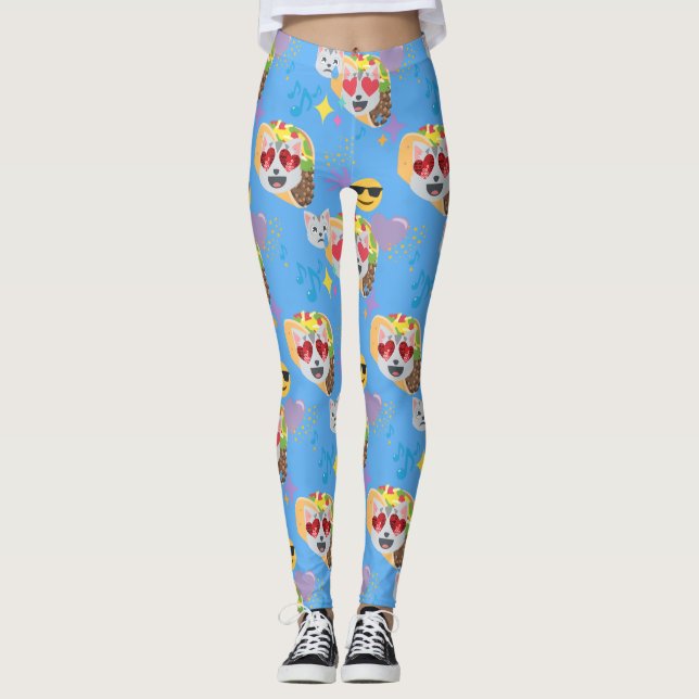taco cat emoji leggings (Frente)