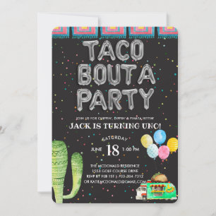 Taco de uma Festa Convite de Primeiro Aniversári