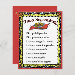 Taco Sasoning Cards, adicionar texto