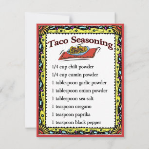 Taco Sasoning Cards, adicionar texto
