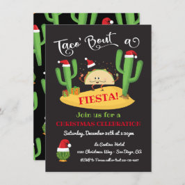 Taco sobre o convite de festas de Natal Fiesta