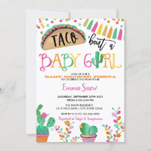Taco sobre um Convite para Chá Baby Boy