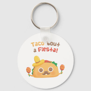 Taco Sobre Uma Festa Chaveiro de Comida Engraçada
