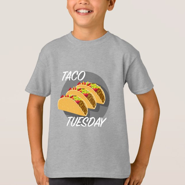 Taco Terça-feira Design - Camiseta Básica para Cri (Frente)