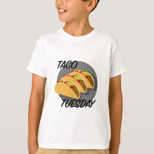 Taco Terça-feira Design - Camiseta Básica para Cri (Frente)