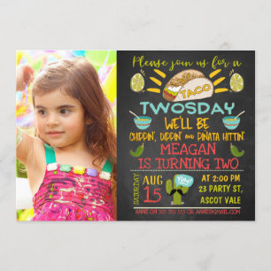 Taco Twosday Foto Convite de Aniversário